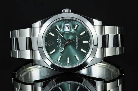 rolex datejust 41 mint green